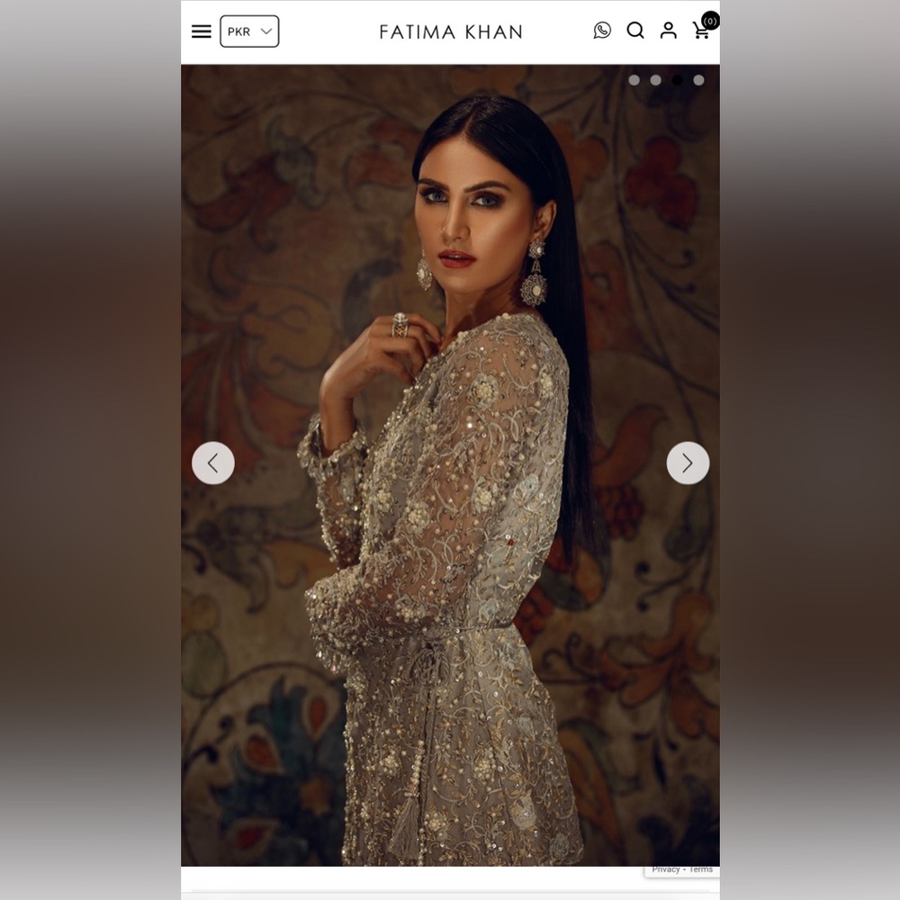 Fatima khan EMBROIDERED SILVER GREY shalwar kameez - Picture 2 of 13